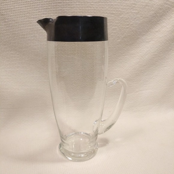 Vintage Mad Men MCM Dorothy Thorpe Silver Band 38 Oz Martini Pitcher - Picture 1 of 16